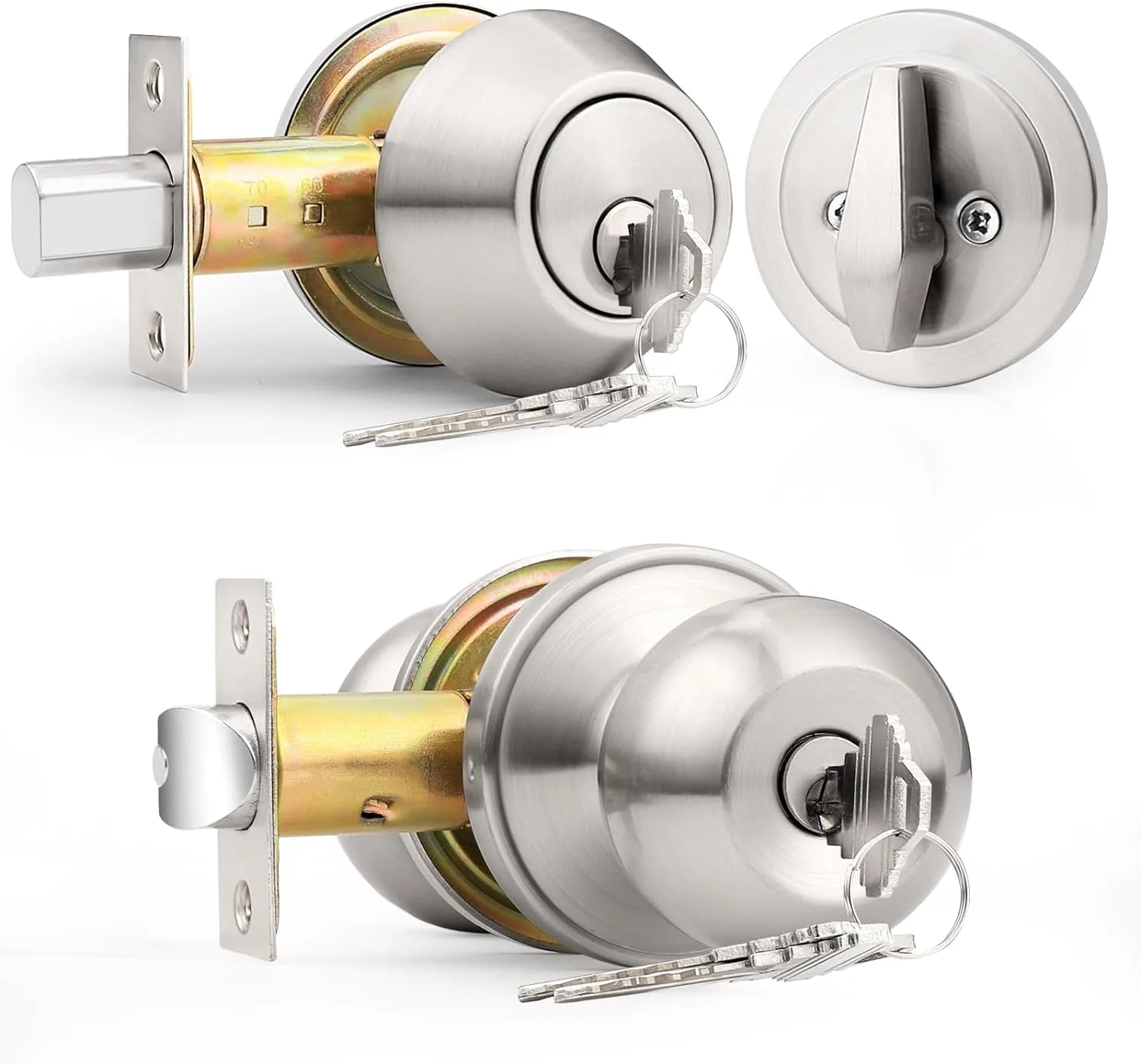 Deadbolt and doorknob combo